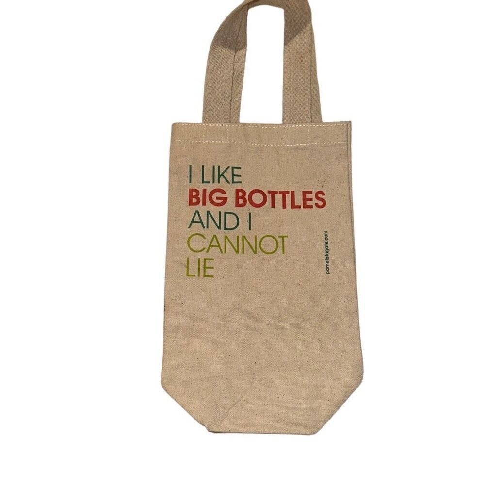 *NEW*  Eco Bags Cream Canvas Graphic Print Double Strap Reusable Tote/Wine Bag